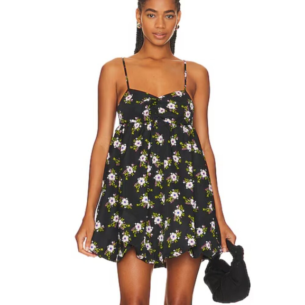 Free People in A Bubble Mini Dress in Black size small